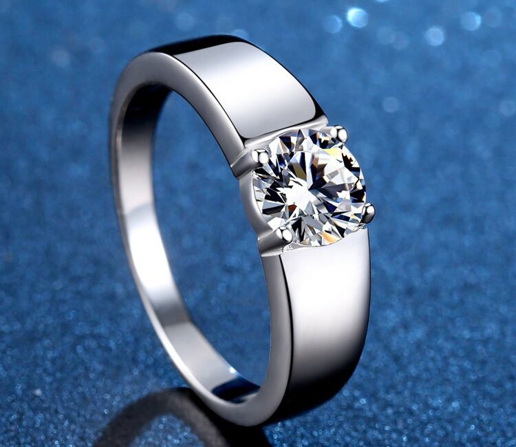 Sterling Silver Moissanite Ring – Temperament Adjustable Style