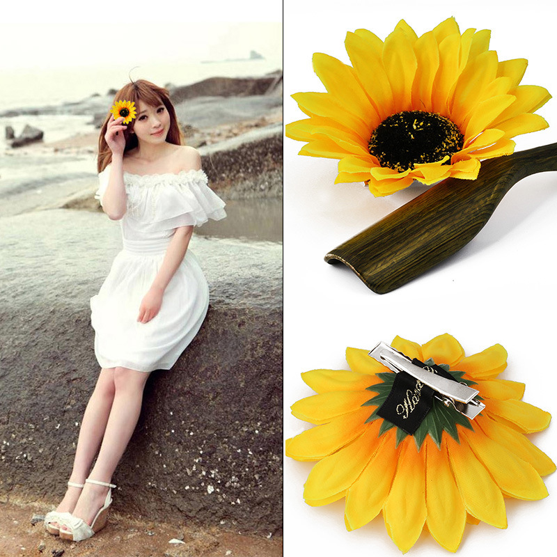 Fashion Sunflower Barrettes Girls